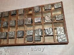 Vintage Letterpress Alphabet Letters in Case, Missing Letter E, Measure 1 x. 5