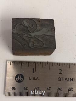 Vintage Letterpress Block / Cut (Kelsey, C&P) (Snoopy VS Red Baron) B2