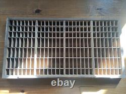 Vintage Letterpress Oak Printers Drawer Letterpress Type Set Case