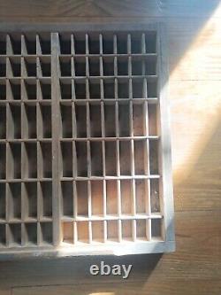 Vintage Letterpress Oak Printers Drawer Letterpress Type Set Case
