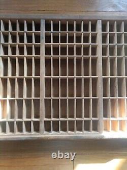 Vintage Letterpress Oak Printers Drawer Letterpress Type Set Case