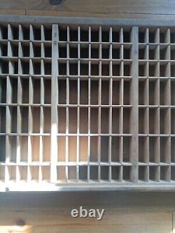 Vintage Letterpress Oak Printers Drawer Letterpress Type Set Case