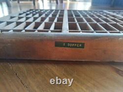 Vintage Letterpress Oak Printers Drawer Letterpress Type Set Case