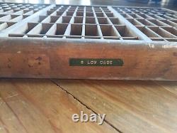 Vintage Letterpress Oak Printers Drawer Letterpress Type Set Case
