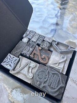 Vintage Letterpress Printers Block Type Cuts Dingbats Variety of Designs #95