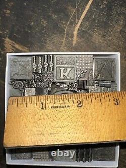 Vintage Letterpress Printers Block Type Cuts Dingbats Variety of Designs! #V