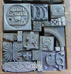 Vintage Letterpress Printing Blocks Lot All Metal Blocks Over 200