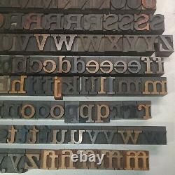 Vintage Letterpress Printing Wood Letter Blocks 1 5/16 Uppercase Lowercase lot3