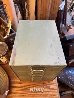 Vintage Letterpress Rubber Letters and Numbers in Metal Drawer Casement