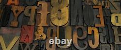 Vintage Letterpress Wood Type Collage A-Z letters, 0-9 numbers and! , $, &