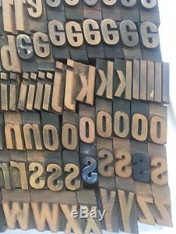 Vintage Letterpress Wood Type Lowercase Letters and Numbers 147 Pcs