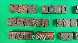 Vintage Letterpress Wood/wooden Printing Block Typography 16 line set 8 Picas