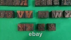 Vintage Letterpress Wood/wooden Printing Block Typography 16 line set 8 Picas