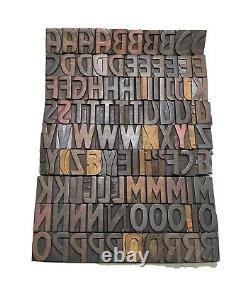 Vintage Letterpress wood/wooden printing type block typography 104 pc 50mm#FT-2