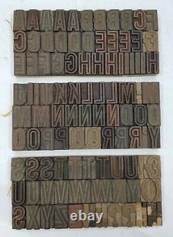 Vintage Letterpress wood/wooden printing type block typography 105pc 1.88 #TP35
