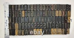 Vintage Letterpress wood/wooden printing type block typography 107pc 26mm#TP-179