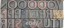 Vintage Letterpress wood/wooden printing type block typography 107pc 43mm#TP-151