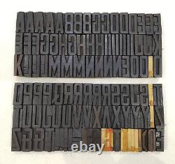 Vintage Letterpress wood/wooden printing type block typography 107pc 54mm#TP-257