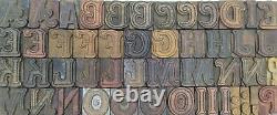 Vintage Letterpress wood/wooden printing type block typography 108 pc 34mm#TP-4