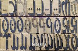 Vintage Letterpress wood/wooden printing type block typography 108 pc 50mm #LB32