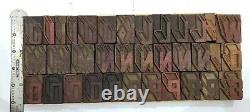 Vintage Letterpress wood/wooden printing type block typography 109 pc 42mm#TP-33