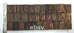 Vintage Letterpress wood/wooden printing type block typography 109 pc 42mm#TP-33