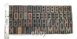 Vintage Letterpress wood/wooden printing type block typography 113 pc 34mm#TP-82