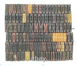 Vintage Letterpress wood/wooden printing type block typography 115 pc 50mm#TP-90