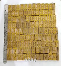 Vintage Letterpress wood/wooden printing type block typography 116 pc 33mm#LB142