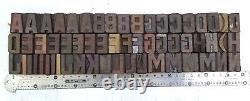 Vintage Letterpress wood/wooden printing type block typography 117 pc 25mm#LB324