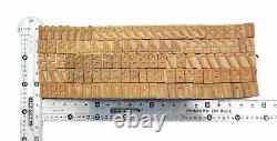 Vintage Letterpress wood/wooden printing type block typography 117pc 13mm#TP-267