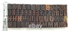 Vintage Letterpress wood/wooden printing type block typography 117pc 25mm#TP-253