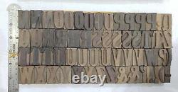 Vintage Letterpress wood/wooden printing type block typography 118 pc 34mm#TP-73