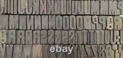Vintage Letterpress wood/wooden printing type block typography 119 pc 26mm #TP67