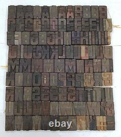 Vintage Letterpress wood/wooden printing type block typography 124pc 1.96 #TP36