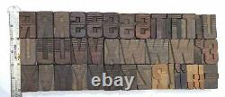 Vintage Letterpress wood/wooden printing type block typography 124pc 1.96 #TP36
