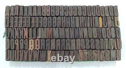 Vintage Letterpress wood/wooden printing type block typography 127 pc 16mm#LB322
