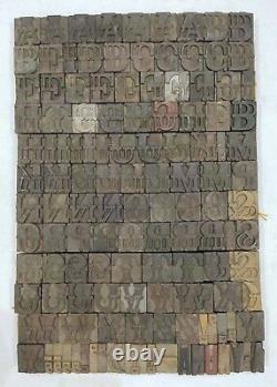 Vintage Letterpress wood/wooden printing type block typography 128pc 1.65 #TP34