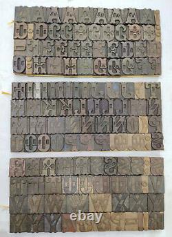 Vintage Letterpress wood/wooden printing type block typography 131 pc 43mm#TP-43