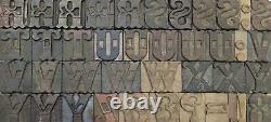 Vintage Letterpress wood/wooden printing type block typography 131 pc 43mm#TP-43