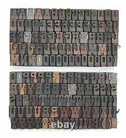 Vintage Letterpress wood/wooden printing type block typography 148pc 26mm#TP-183