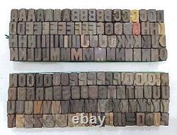 Vintage Letterpress wood/wooden printing type block typography 153 pc 16mm#LB325