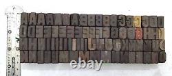Vintage Letterpress wood/wooden printing type block typography 153 pc 16mm#LB325