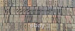 Vintage Letterpress wood/wooden printing type block typography 156 pc 25mm#LB327