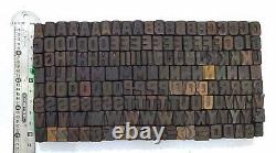 Vintage Letterpress wood/wooden printing type block typography 168 pc 13mm#TP-47