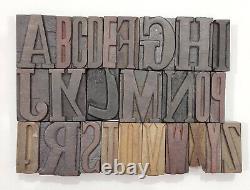Vintage Letterpress wood/wooden printing type block typography 26pc 53mm#TP-275