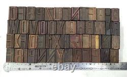 Vintage Letterpress wood/wooden printing type block typography 53pc 36mm#TP-255