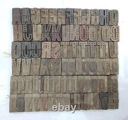 Vintage Letterpress wood/wooden printing type block typography 85 pc 60mm#TP-56