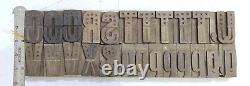 Vintage Letterpress wood/wooden printing type block typography 85 pc 60mm#TP-56