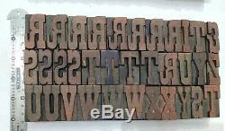 Vintage Letterpress wood/wooden printing type blocks typography 103 pc 48mm#LB36